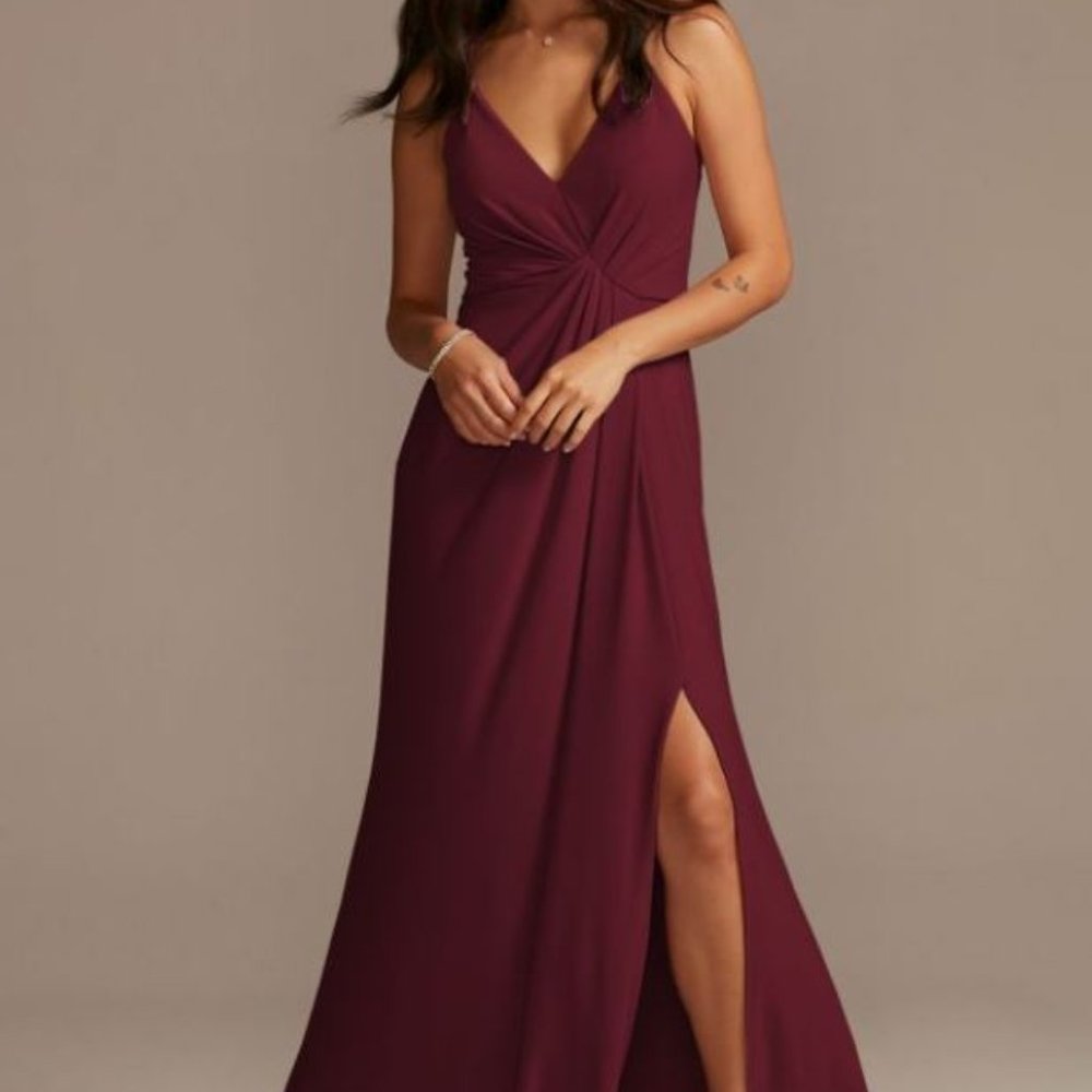 Davids Bridal Wine Bridesmaid Dress Size 8
